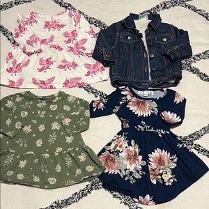 6-12M & 9-12M Jean Jacket Romper two Dresses/Tops Kickee Pants Baileys Blossoms